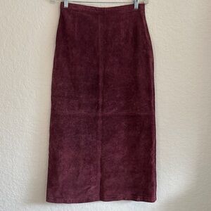 Vintage Brandon Thomas Plum Suede Skirt Size 10